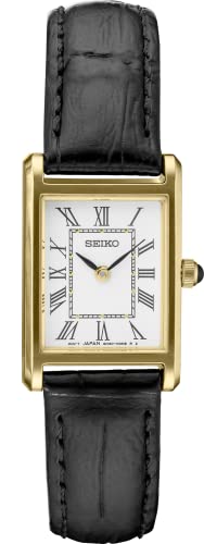 Montre Femme Seiko Square Gold Cuir Noir Montre Femme Seiko Square Gold Cuir Noir