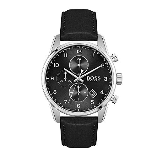HUGO Black Montre à quartz en acier HUGO Black Montre à quartz en acier