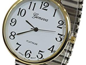 Montre à bracelet extensible bicolore très large