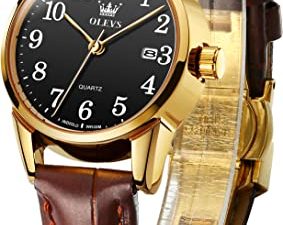OLEVS Montres-bracelets pour femme Bracelet marron Bracelet