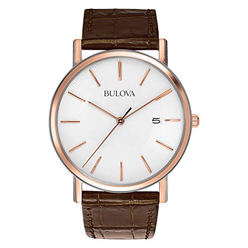 Bulova Montre classique avec bracelet en cuir Bulova Montre classique avec bracelet en cuir