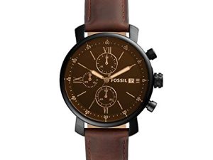 Montre Rhett chronographe en cuir marron