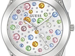 Montre à bijoux argentée et blanche GUESS