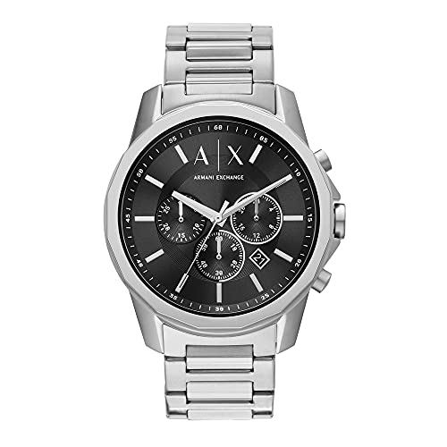 Armani Exchange Montre habillée chronographe en acier Armani Exchange Montre habillée chronographe en acier