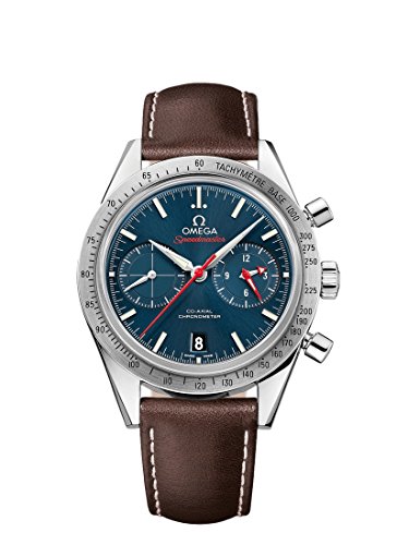Omega Speedmaster Automatique Cadran Bleu Cuir Marron Omega Speedmaster Automatique Cadran Bleu Cuir Marron