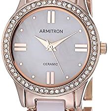 Armitron Montre-bracelet en céramique avec cristaux véritables
