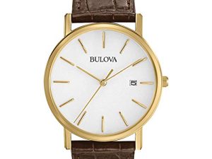 Bulova Montre classique avec bracelet en cuir