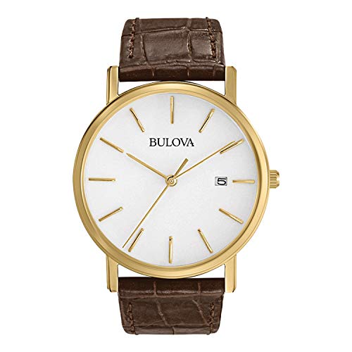 Bulova Montre classique avec bracelet en cuir Bulova Montre classique avec bracelet en cuir