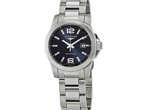 Longines Conquest Sunray Cadran Bleu Montre Femme