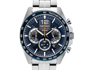 Montre chronographe en acier inoxydable argenté pour