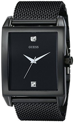 GUESS Mesh Black Ionic Plated Rectangular Diamond GUESS Mesh Black Ionic Plated Rectangular Diamond